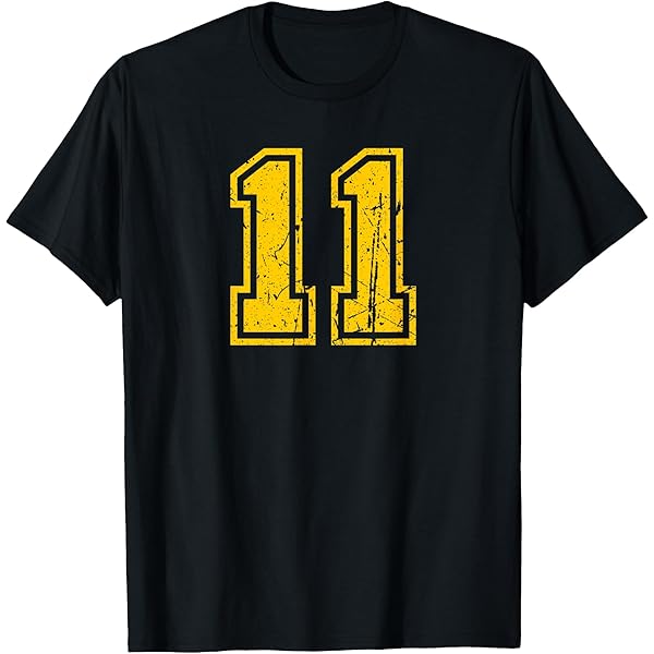 Amazon.com: Number #10 Distressed Yellow Number T-Shirt